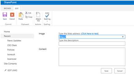 add image and the content